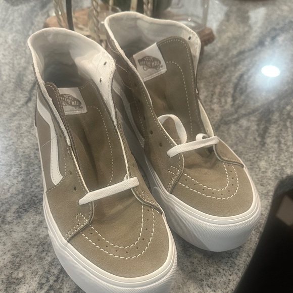 Vans Shoes - Vans Women's Sneakers in Tan and White🏃